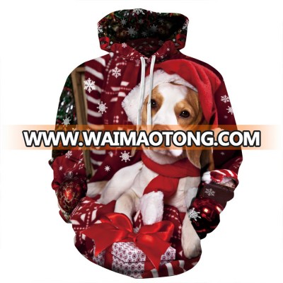 Winter men and women Christmas custom digital printing 3d sweatshirt