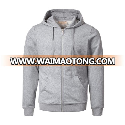 Custom CVC/TC fabric women full zip up sweatshirts with hood