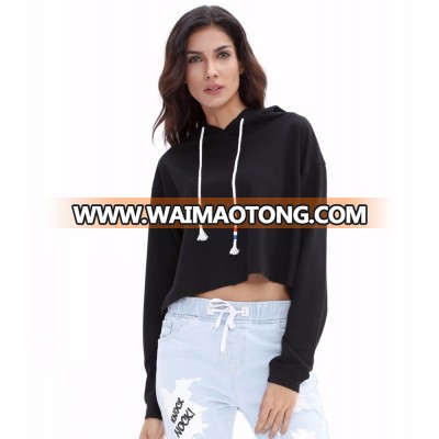 Spring autumn smart trendy batwing sleeve tops lady crop hoodies